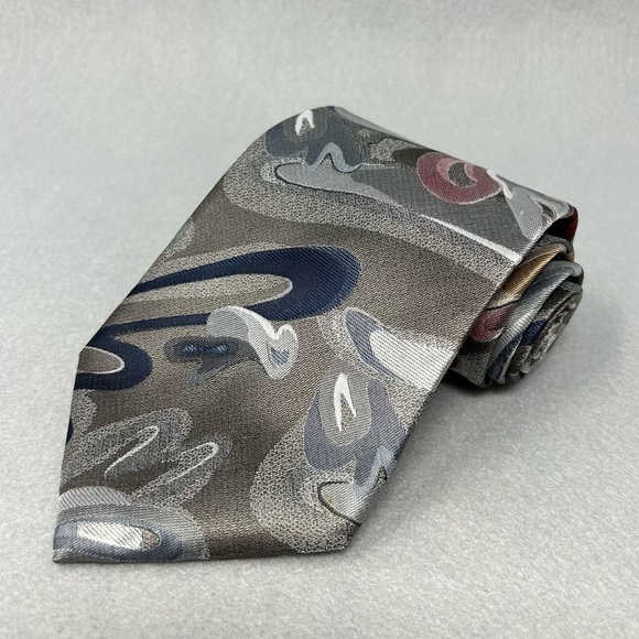 Domani Multicolor Artistic Polyester 3.75 Inch Tie. - Picture 1 of 6